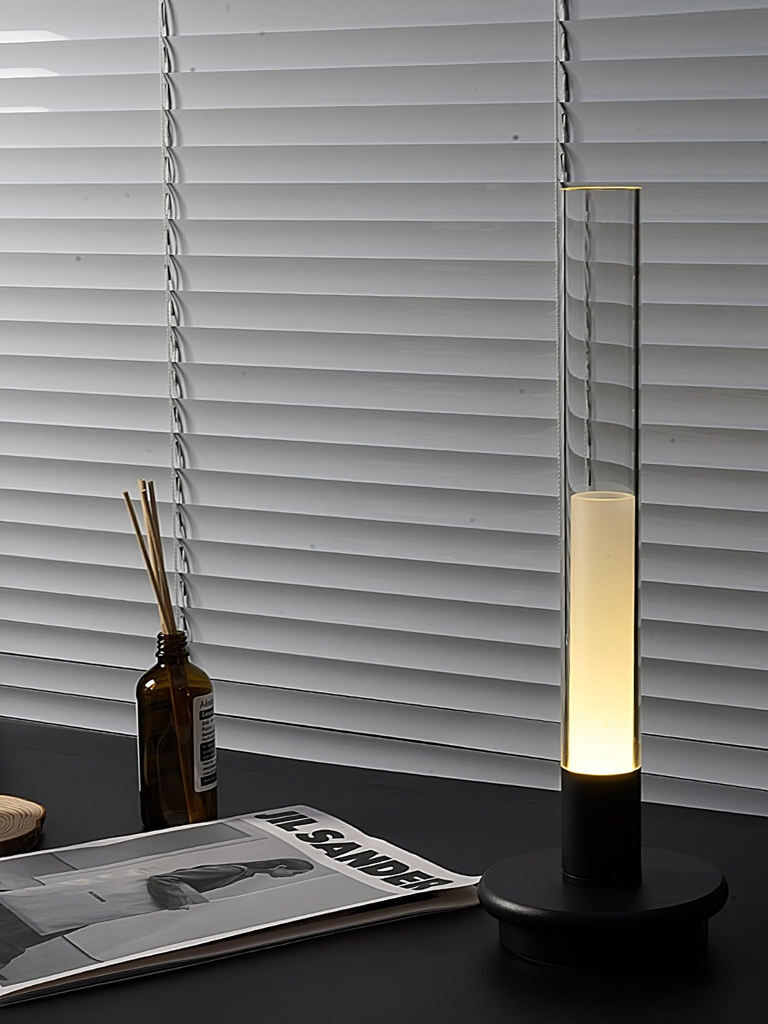 Rechargeable LED Column Table Lamp with Built-in Battery - Perfect for Bedroom, Living Room, and Office Night Light