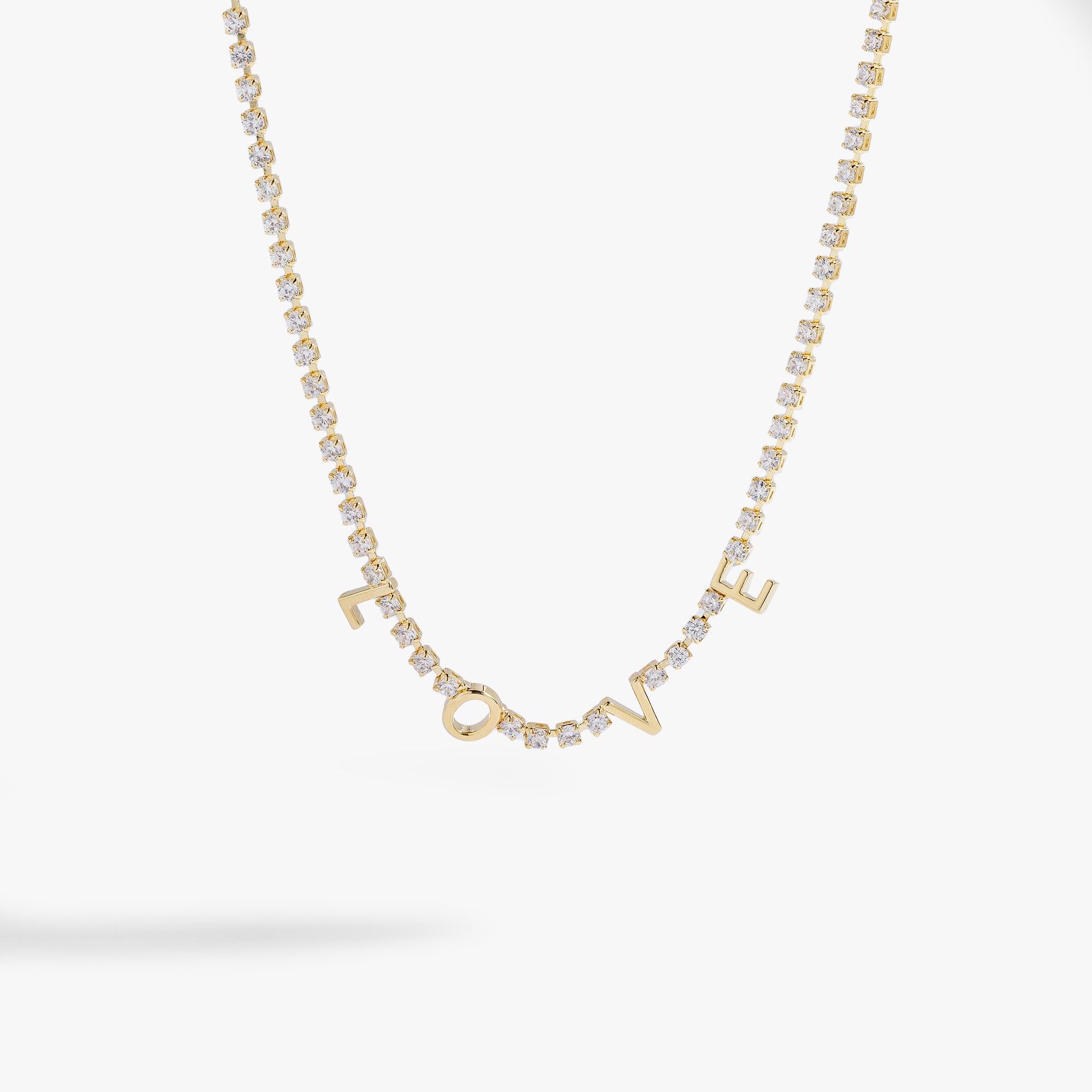 Elegant Love Crystal Tennis Necklace for Women - Perfect for Weddings, Anniversaries & Special Occasions