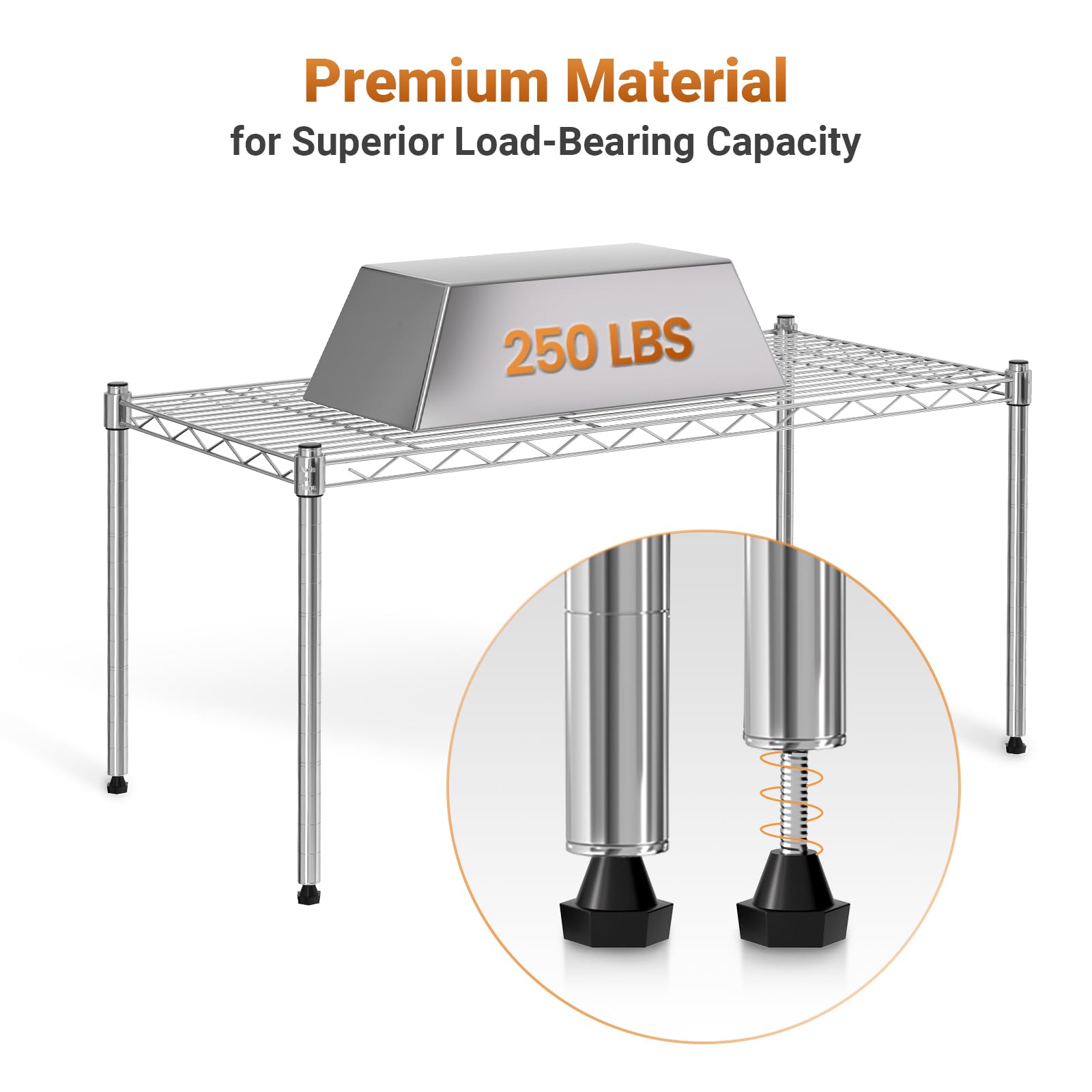 Simple Deluxe Heavy Duty 1-Shelf Adjustable Steel Wire Rack - 29.92