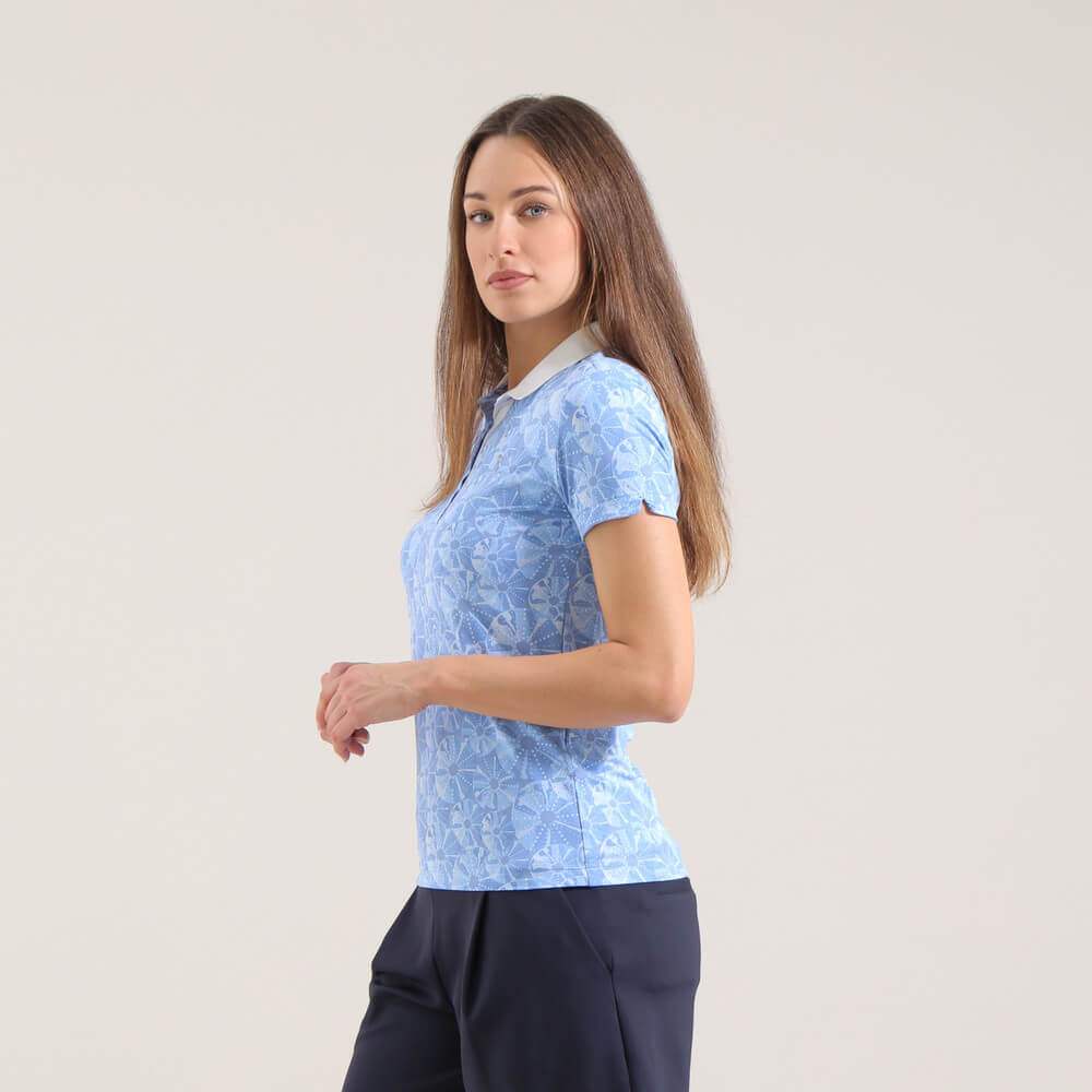 APSIK Lightweight Sunblock Printed Polo Shirt for Men - UPF 50+ UV Protection, Quick-Dry & Breathable - Perfect for Golf, Tennis, Beach & Outdoor Activities (Final Sale)