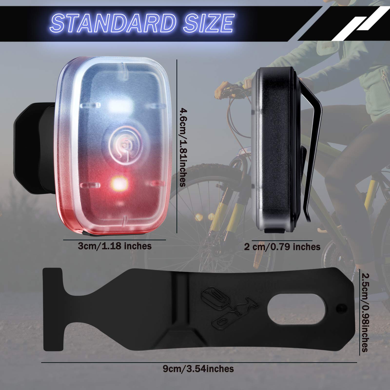 Rechargeable LED Safety Running Lights - USB Clip-On Strobe Bike Tail Lamps with 5 Modes for Runners, Cyclists, Hikers & Pets | Night Riding, Walking, Jogging & Outdoor Activities