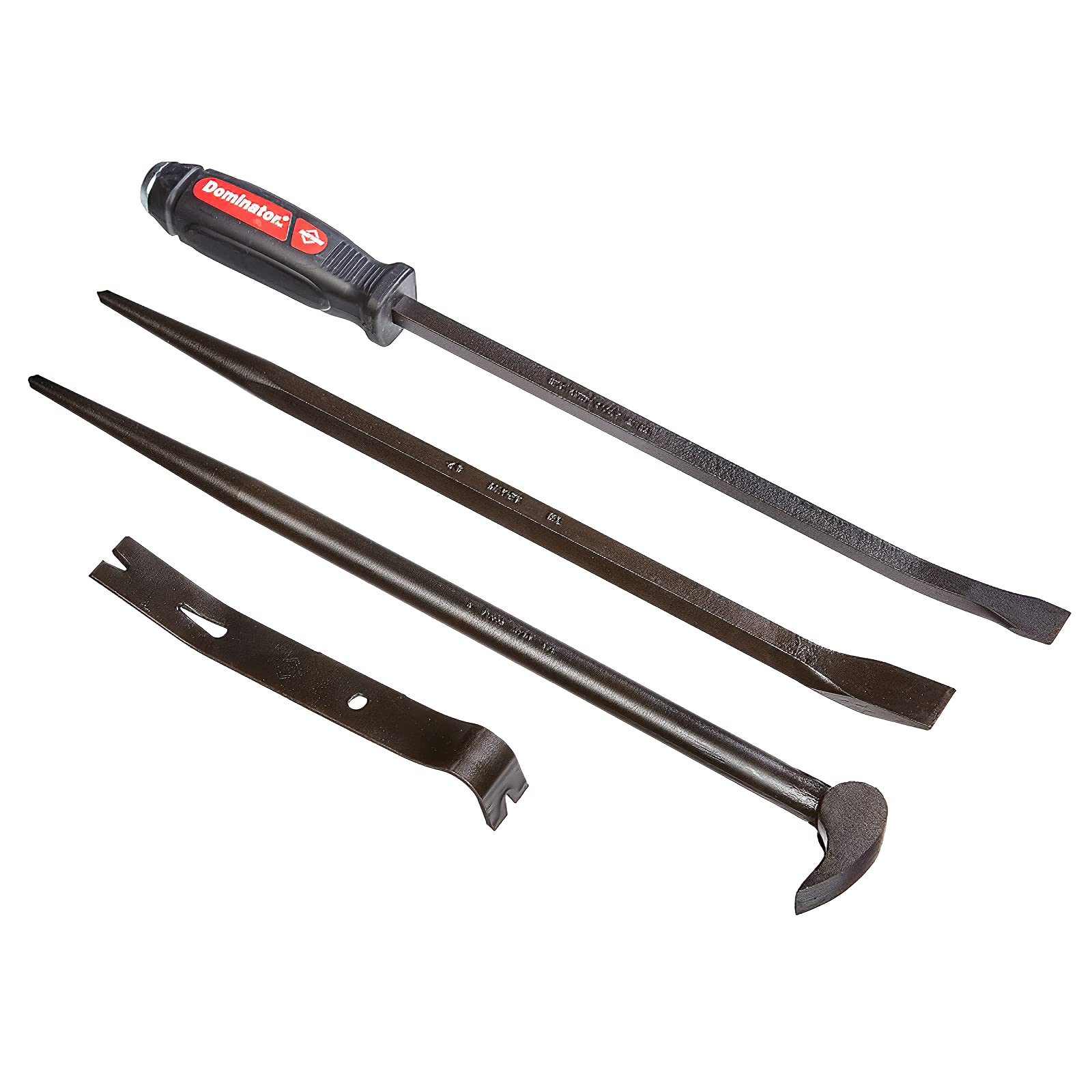 Mayhew Pro 76295 4-Piece Utility Pry Bar Set - Heavy Duty Demolition Tools for Construction, Carpentry & Auto Repair | Perfect for Removing Nails, Flooring & Trim Work