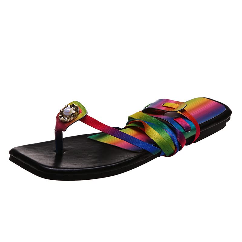 Women's Lace Up Ankle Strap Flat Sandals - Comfortable Wrap Dress Sandals for Summer Outfits, Beach Vacations & Casual Wear