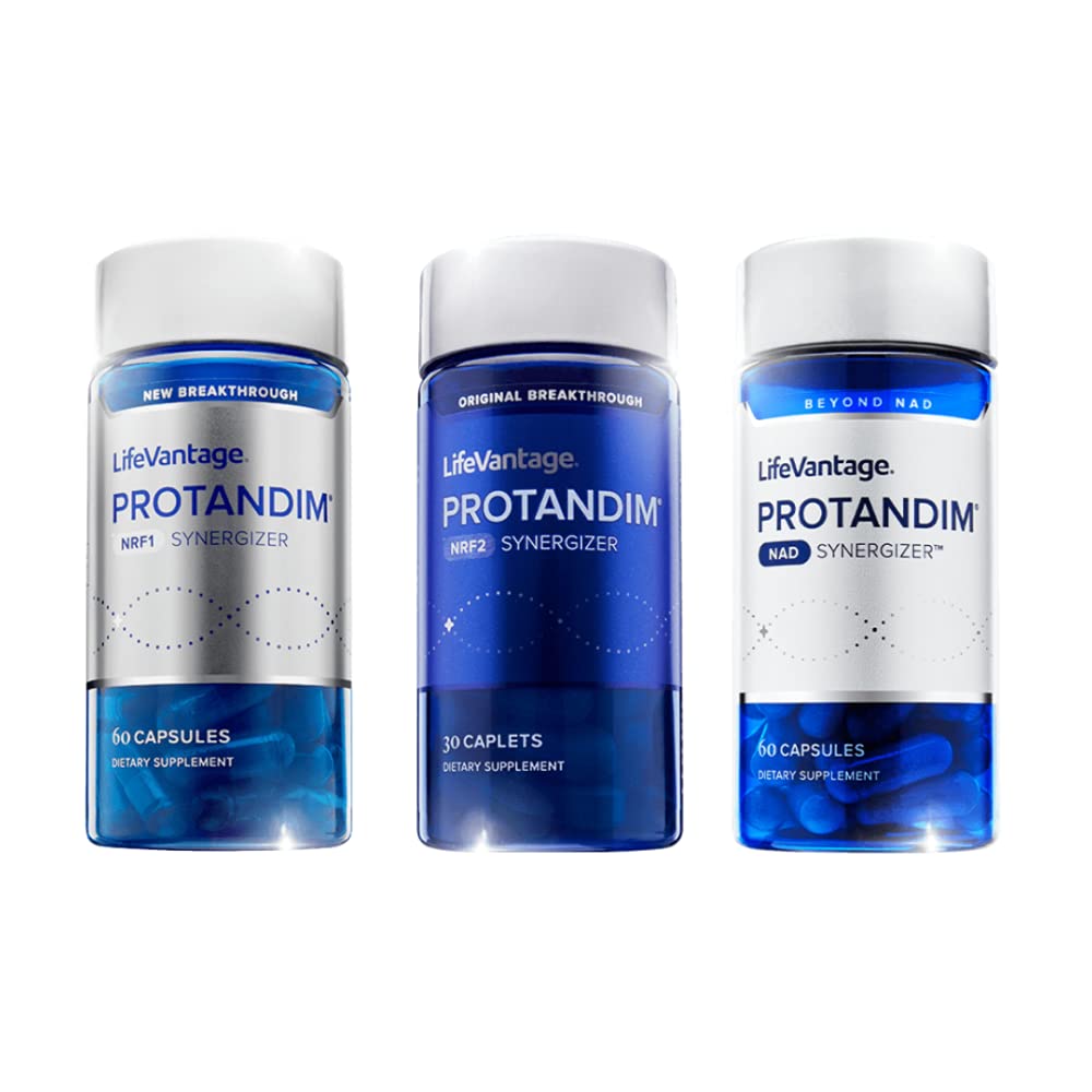 Protandim NRF1+NRF2+NAD Tri-Synergizer Supplement - 3 Bottle Combo for Cellular Health & Antioxidant Support | Boost Energy, Reduce Oxidative Stress - Perfect for Active Lifestyles & Anti-Aging Routines