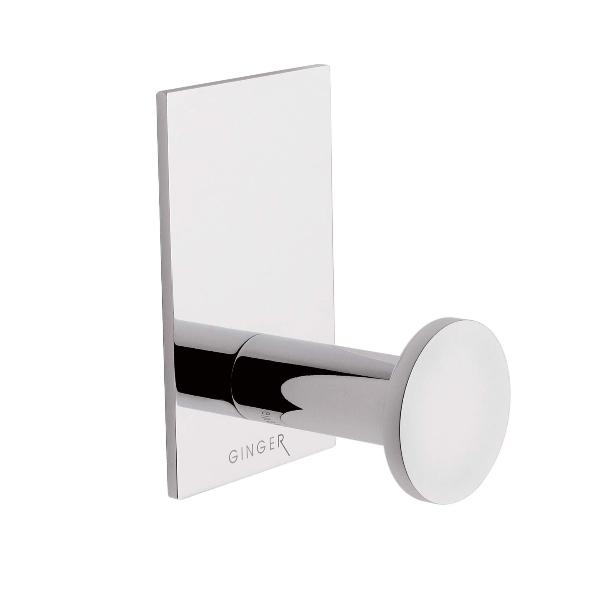 Polished Chrome Ginger 2810/PC Surface Single Hook - Durable Bathroom & Kitchen Wall Hanger for Towels, Robes & Utensils