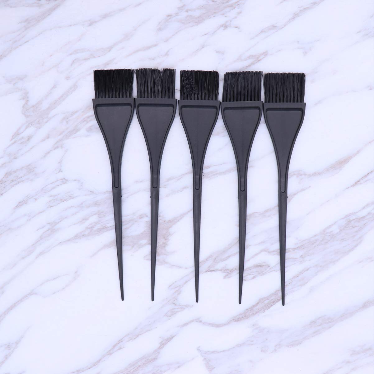 Uonlytech 5-Pack Professional Hair Dye Brush Set - Salon Quality Hair Color Applicator Brushes for At-Home & Professional Hair Coloring, Highlights, Root Touch-Ups & Hair Tinting (Black)