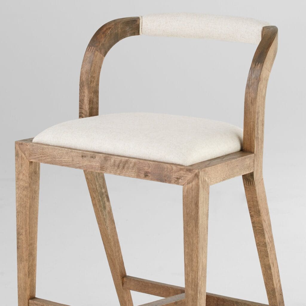 Cyan Design 11382 Malone Stool in Cream - Modern Bar Stool for Kitchen Island, Breakfast Nook & Home Decor