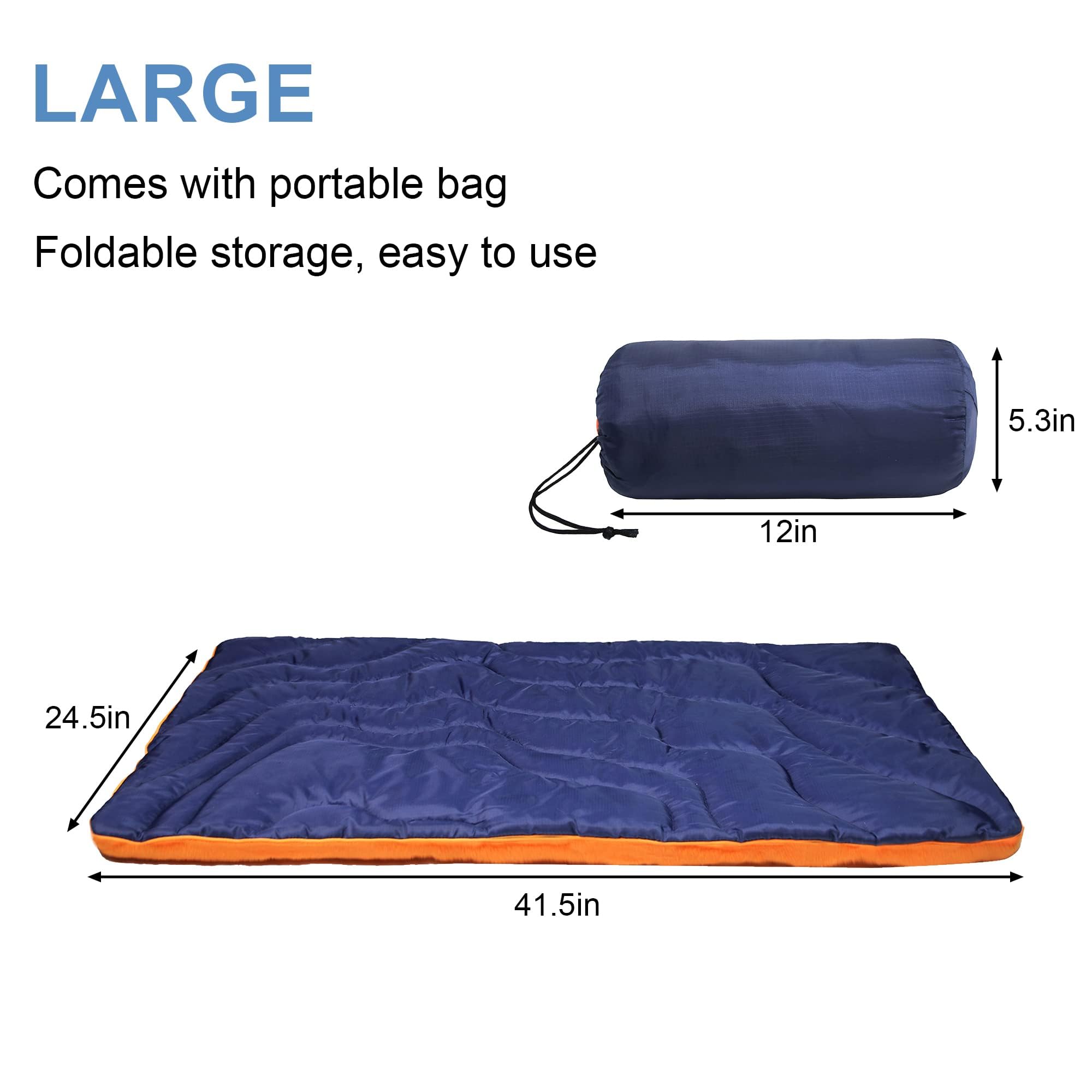 Waterproof Washable Portable Outdoor Dog Mat - Large Roll Up Travel Camping Pet Bed for Dogs - Perfect for Hiking, Beach Trips & Backyard Relaxation