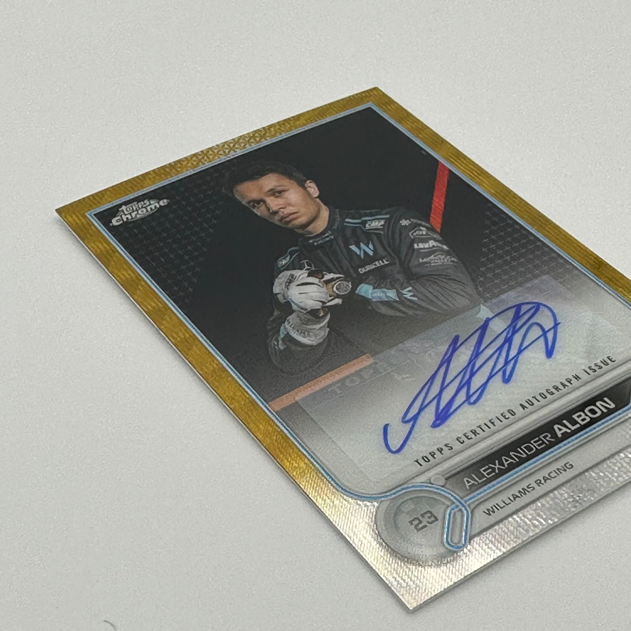 Alexander Albon 23/50 CAC AA Gold Autograph Card - Rare Collectible for F1 Racing Fans & Memorabilia Enthusiasts - Perfect for Display, Trading, and Investment