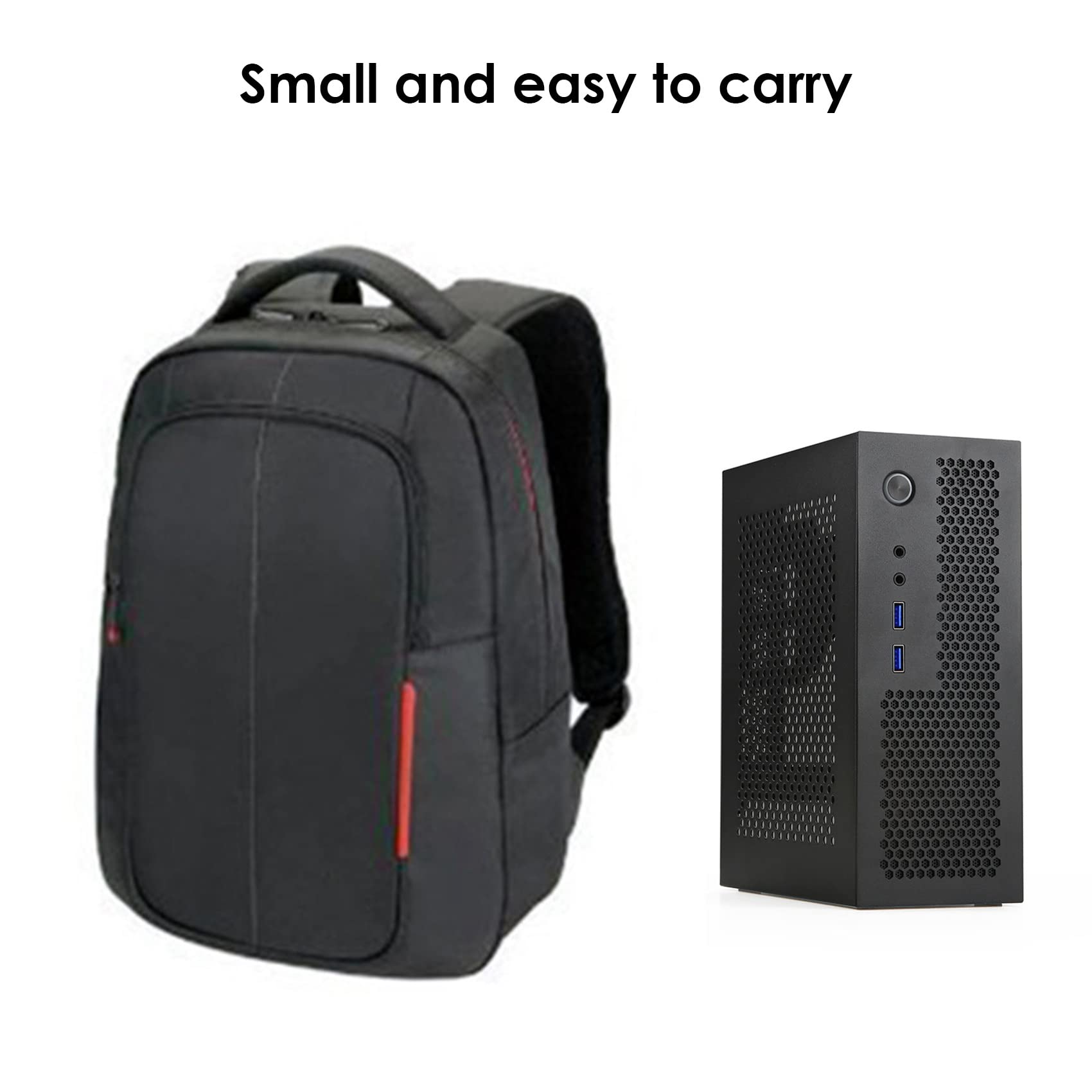 Gathukila A09 Mini ITX PC Case - Compact Gaming Computer Chassis with USB 3.0, Black Desktop Case for Home & Office Use - Perfect for Small Space Gaming Setups & HTPC Builds