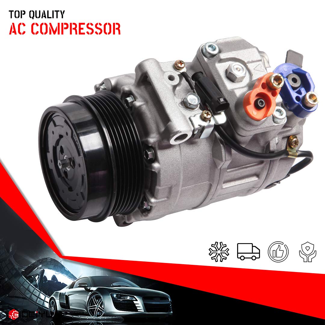 2007-2011 Mercedes-Benz S550 4.7L 5.5L AC Compressor Replacement - High Performance Air Conditioning Compressor for Car Cooling System - Perfect for Summer Driving & Long Road Trips