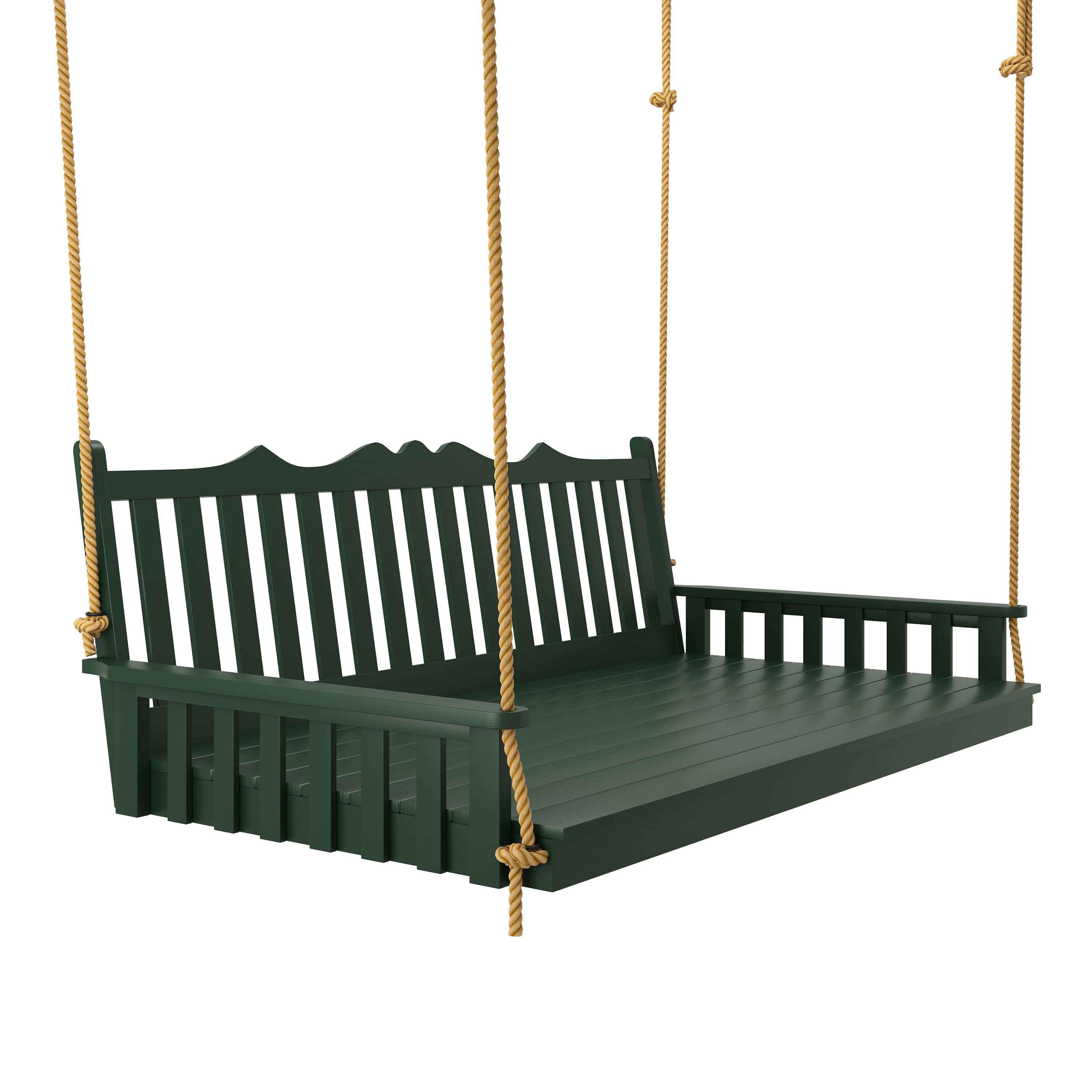 Keystone Amish Co. York Porch Swing Bed - Handcrafted Cedar Wood Outdoor Hanging Daybed for Patio, Garden & Backyard Relaxation
