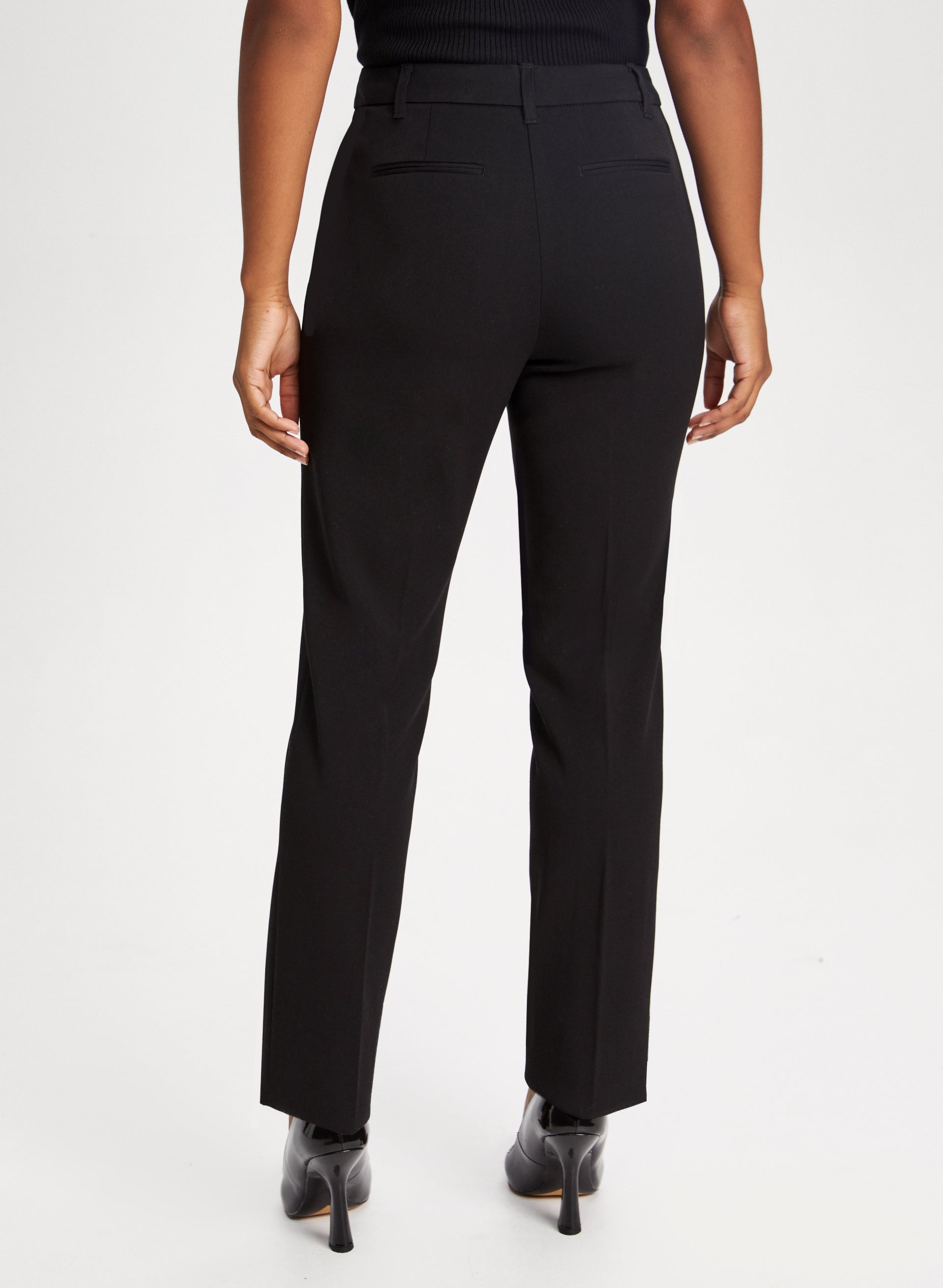 City Fit Straight Leg Pants for Women - High Waisted Office Trousers, Comfortable Work Pants for Business Casual & Professional Wear