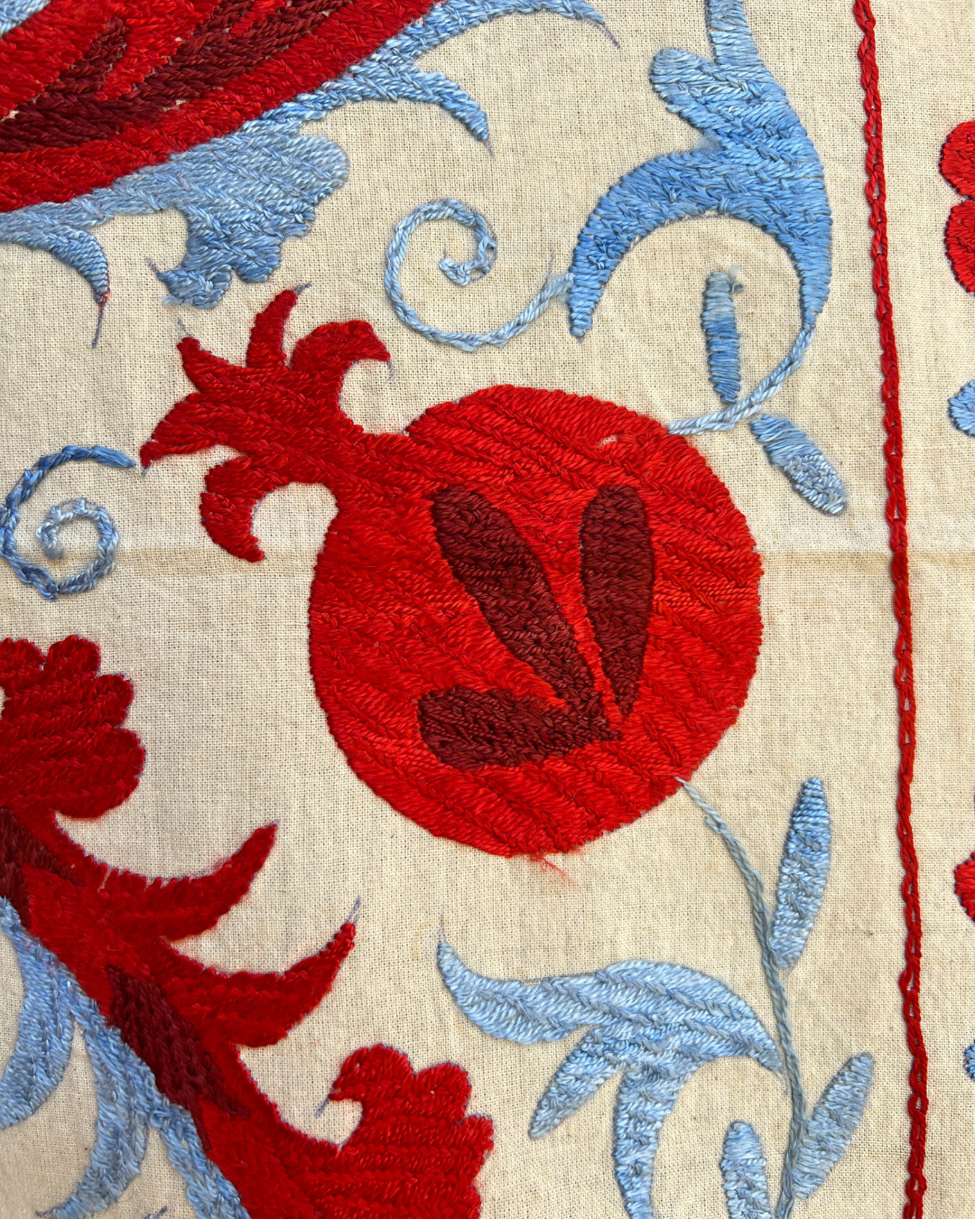 Handmade Suzani Embroidery Pillow Cover 069 - Bohemian Home Decor for Living Room, Bedroom, and Sofa
