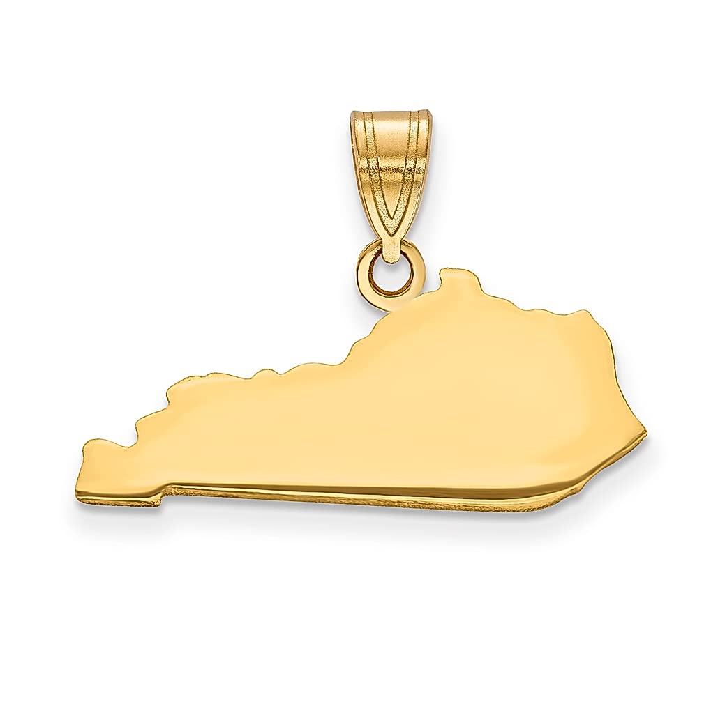 14K Yellow Gold Kentucky State Pendant Charm Necklace - Elegant Travel Jewelry for Women, Perfect Gift for Her | Ideal for State Pride, Travel Souvenirs & Special Occasions