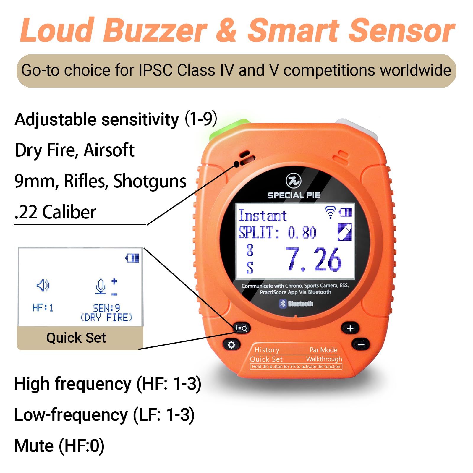 Shot Timer for Shooting Competition - Wireless Big LED Score Display, Compatible with USPSA, IPSC, IDPA, PRS | Perfect for Shooting Ranges & Training Drills
