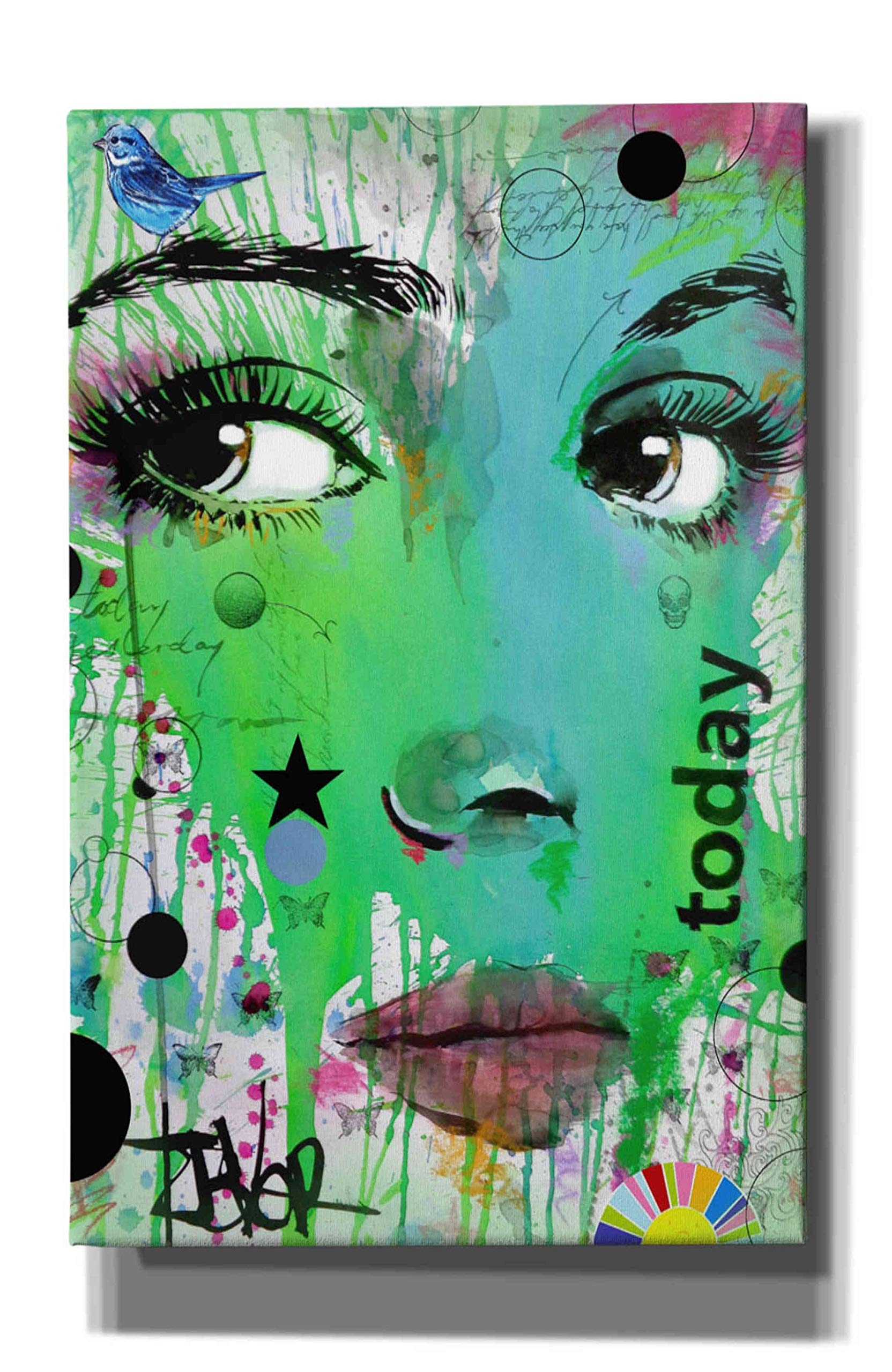 Epic Graffiti 'Today' by Loui Jover - Premium Canvas Wall Art 26x40 Inches - Modern Home Decor for Living Room, Bedroom & Office