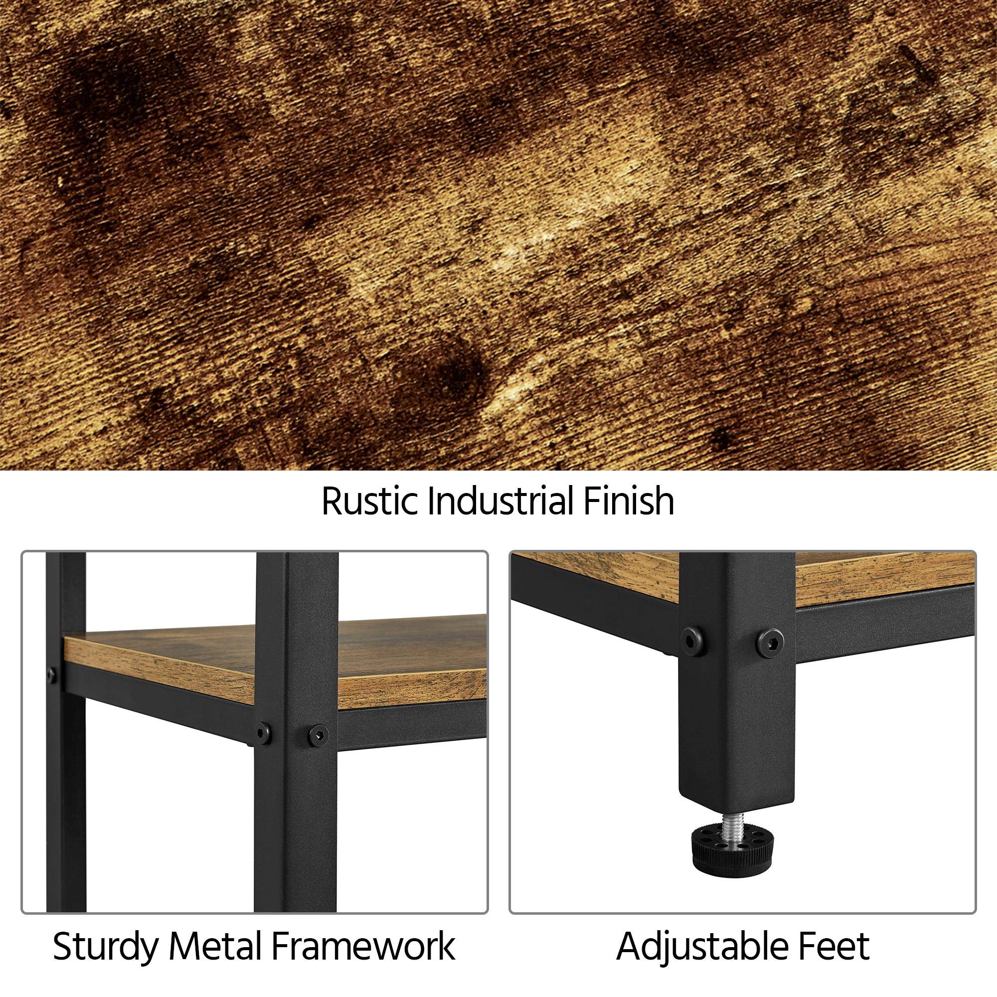 Yaheetech 3-Piece Lift Top Coffee Table Set with Storage Baskets & Hidden Compartment, 2-Tier Rustic Industrial End Tables - Perfect for Living Room, Home Office & Small Space Decor (Rustic Brown)