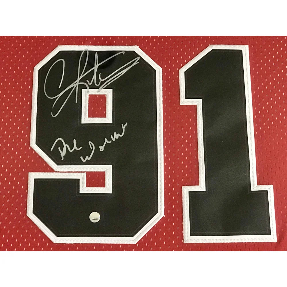 Authentic Michael Jordan Scottie Pippen Dennis Rodman Triple Signed Chicago Bulls Framed Jerseys - UDA & JSA Certified - Perfect for Sports Memorabilia Collectors & Man Cave Decor