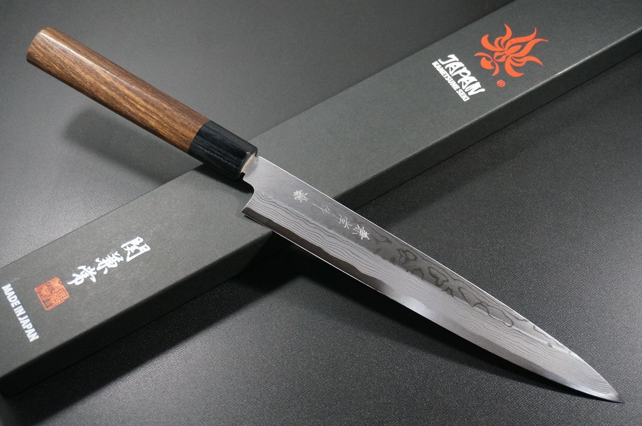 Premium Kanetsune Seki SHIROGAMI White Steel Damascus 11-Layer Yanagiba Sushi Knife - Handcrafted Japanese Chef Knife for Sashimi, Sushi & Precision Cutting