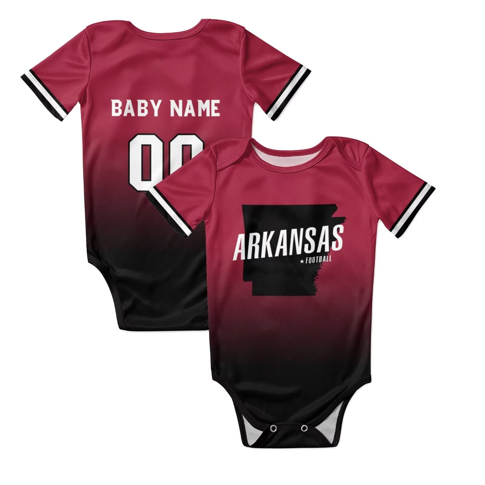 Custom Football Baby Onesie - Personalized Jersey with Name & Number - Gradient Baby Clothes for Boys & Girls - Perfect Fan Gifts for Game Day & Baby Showers