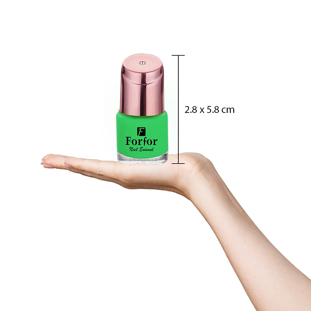 FORFOR® Perfect Stay Glossy Nail Polish - Light Green Long Lasting Vegan & Non-Toxic - Salon Quality Nail Lacquer for Manicure, Pedicure & Daily Nail Care