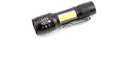 Rechargeable LED Pocket Flashlight with Clip - USB Charging, Compact & Bright Torch for Camping, Hiking, Emergency (Black)