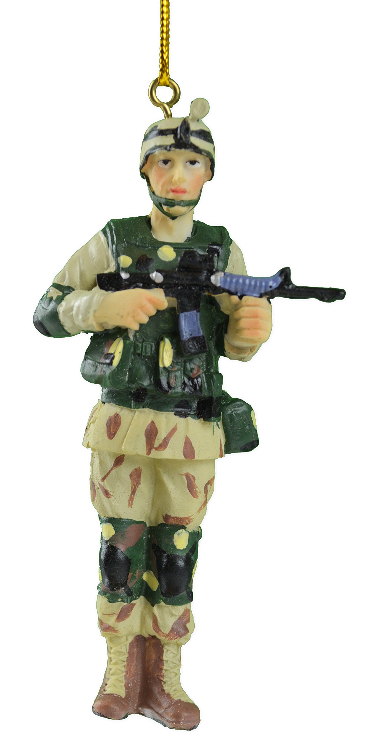 Military Rifle Christmas Tree Ornament - Armed Forces Soldier Gun Ammo Decor for Army Themed Holiday Decorations | Perfect for Patriotic Christmas Trees, Veteran Gifts & Military Home Decor