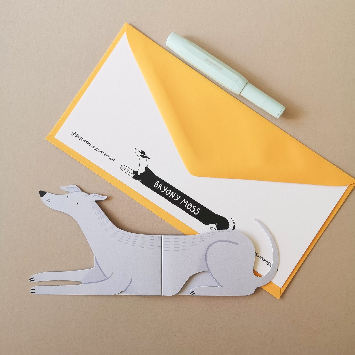 Bryony Moss Long Doggo Finn Card - Funny Dog Lover Greeting Card for Birthdays, Holidays & Special Occasions - Perfect Gift for Pet Owners & Dog Enthusiasts