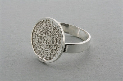 Authentic Mayan Calendar Ring in Sterling Silver - Handmade Aztec Jewelry for Men & Women - Perfect for Gifts, Spiritual Healing & Cultural Fashion