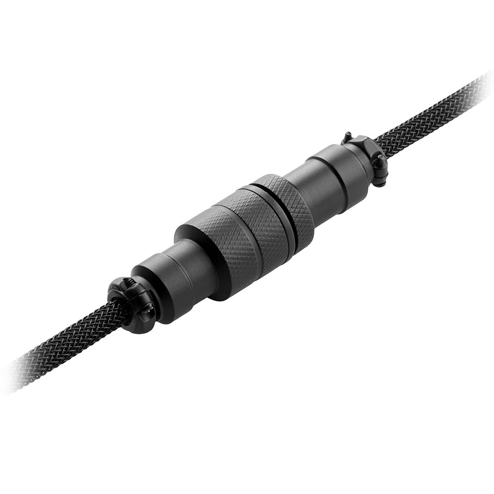 Premium Coiled Keyboard Cable by CableMod - Midnight Black | USB Type-C to USB-A | Durable & Tangle-Free | Perfect for Gaming, Office & Mechanical Keyboards
