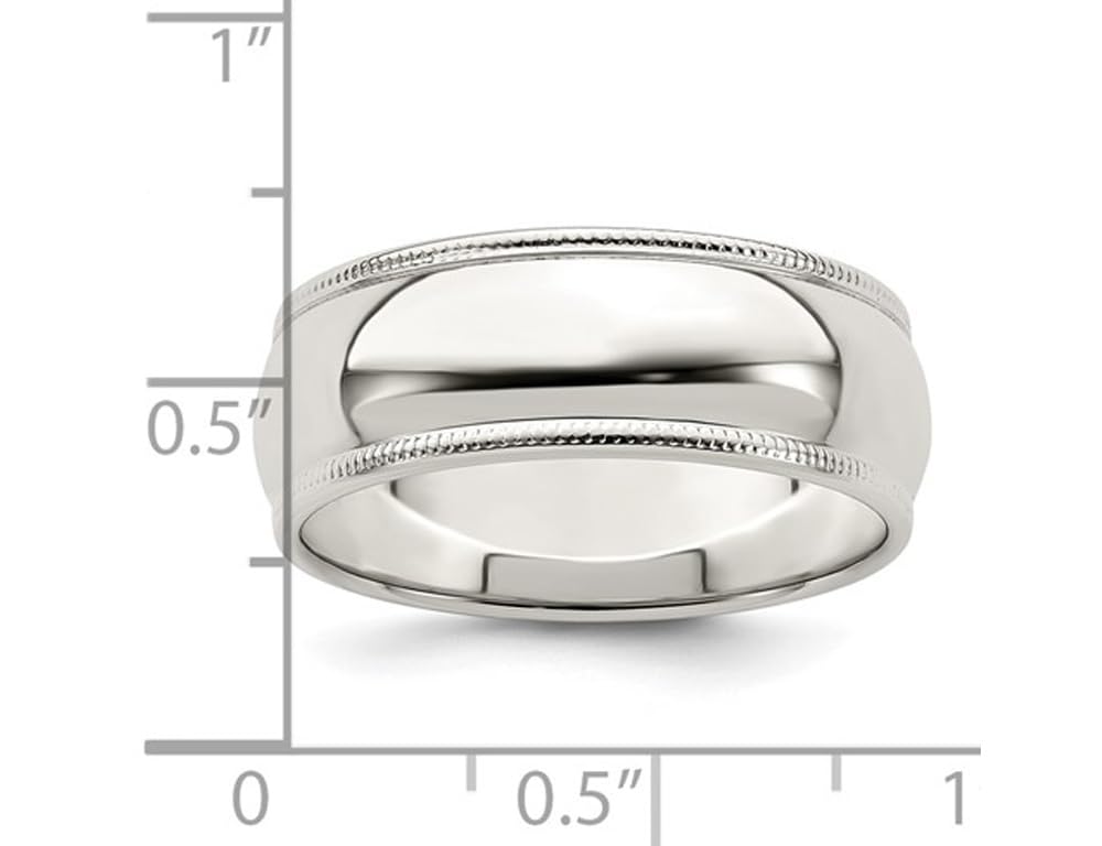 Sterling Silver Milgrain Wedding Band Ring for Men - 7mm Wide, Classic & Elegant Design for Engagement, Wedding, or Anniversary Gifts