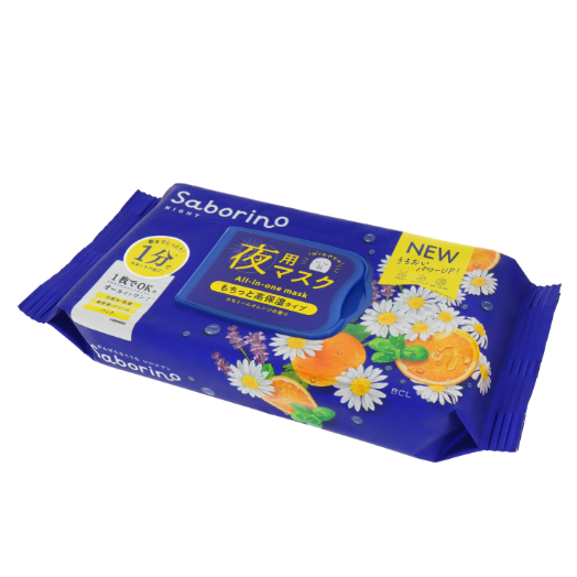 BCL Saborino All-in-One Goodnight Facial Sheet Mask - 30 Sheets for Overnight Hydration & Skin Repair | Perfect for Nighttime Skincare Routine