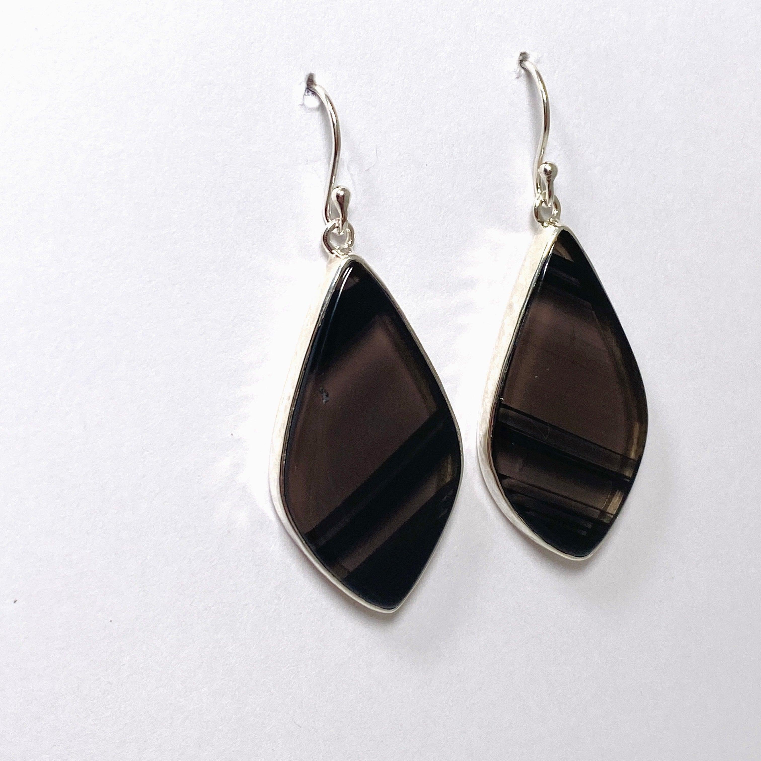 Midnight Obsidian Freeform Earrings KEGJ1500 - Handmade Natural Stone Jewelry for Women, Boho Chic Dangle Earrings, Perfect for Parties, Weddings & Everyday Wear
