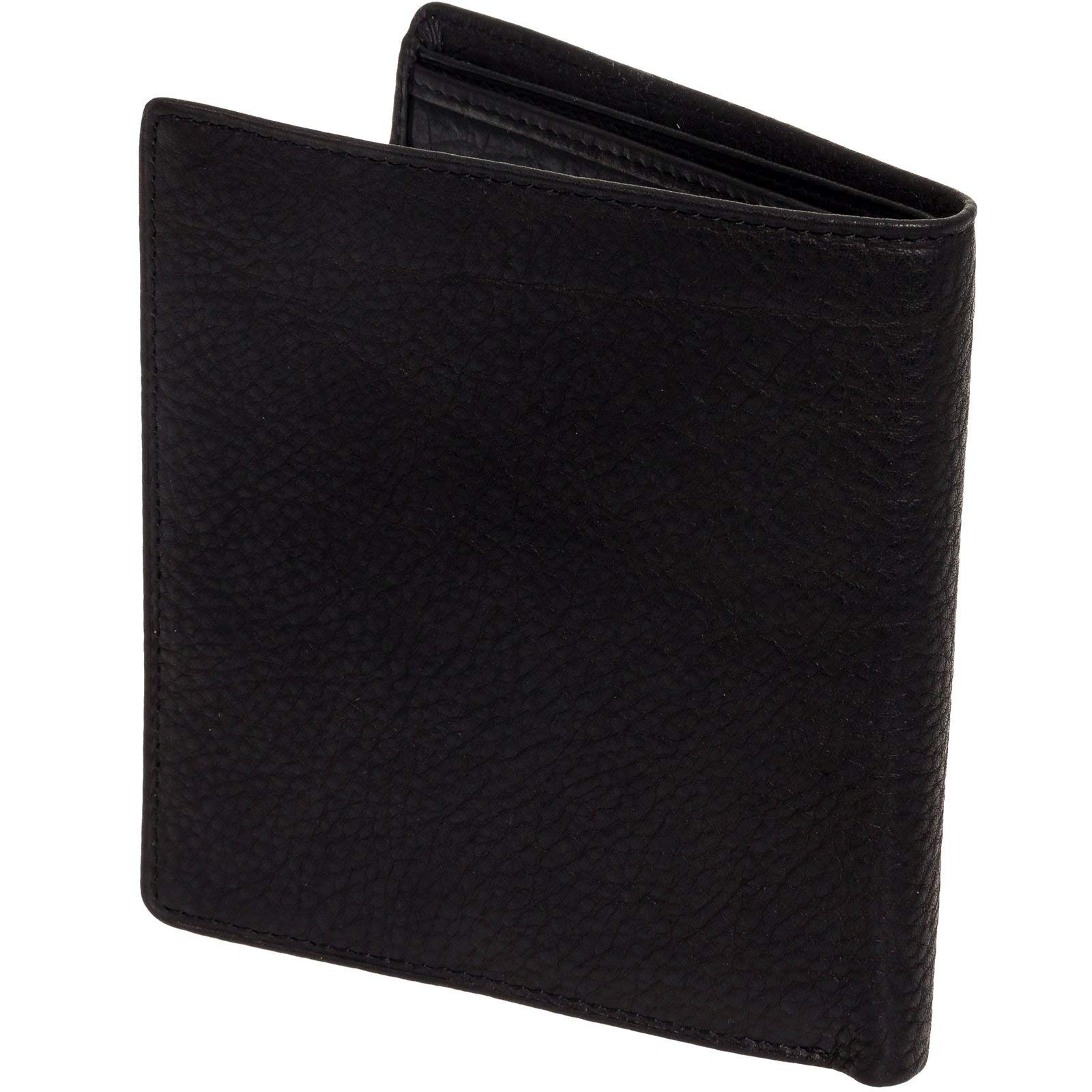 Men's RFID Blocking Hipster Wallet - Slim Minimalist Leather Bifold Wallet for Men (Black) | Perfect for Travel, Everyday Use & Gift Giving