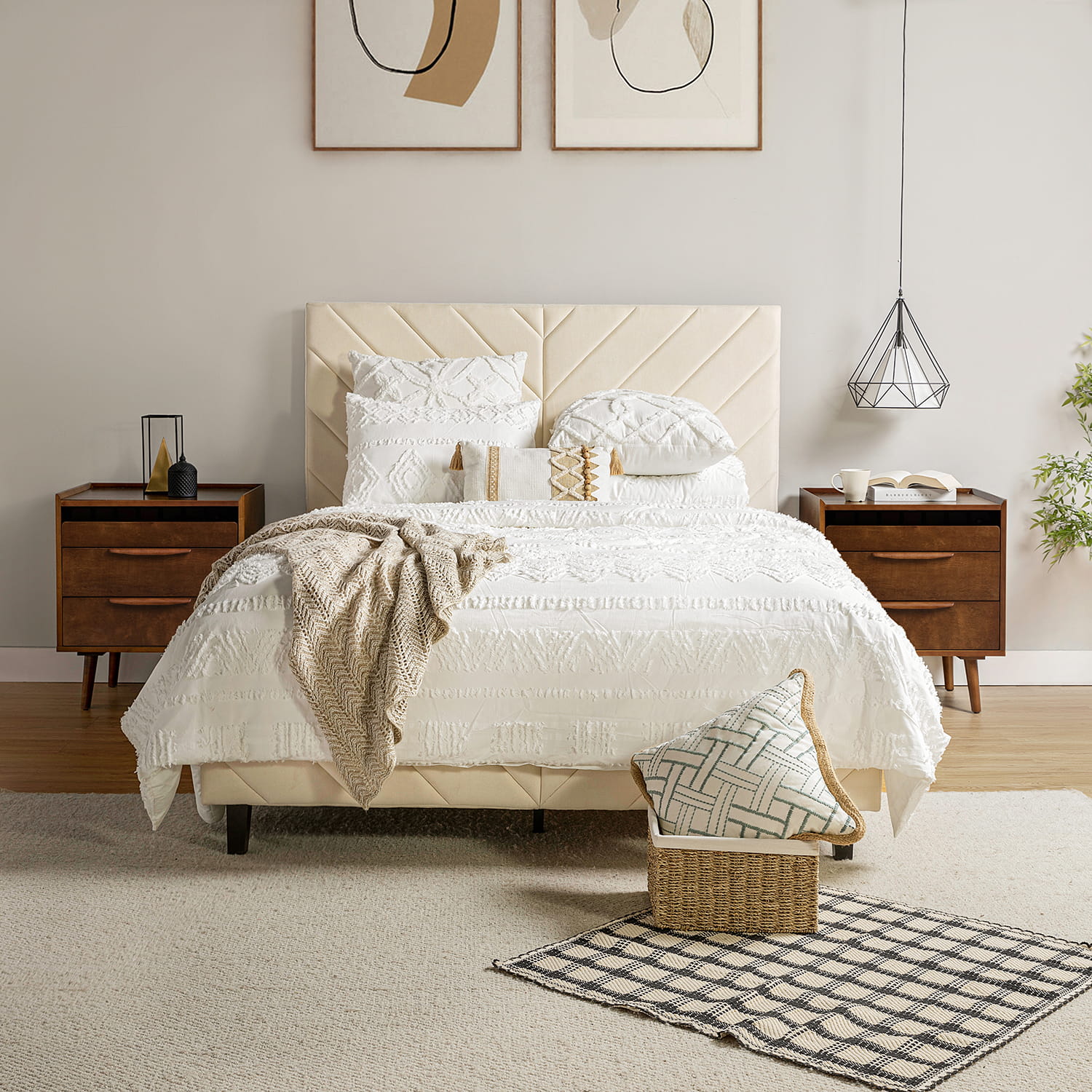 Janet 3-Drawer Nightstand with Optional Styles - Modern Bedside Table for Bedroom, Living Room & Office Storage