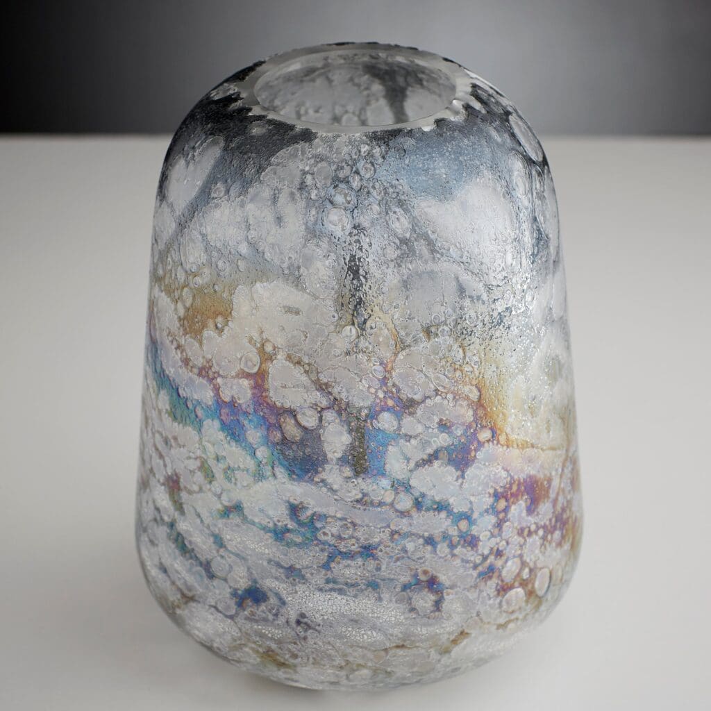 Cyan Design 10889 Moonscape Vase - Iridescent Glass Small Decorative Vase for Home Decor, Wedding Centerpiece, or Gift Idea