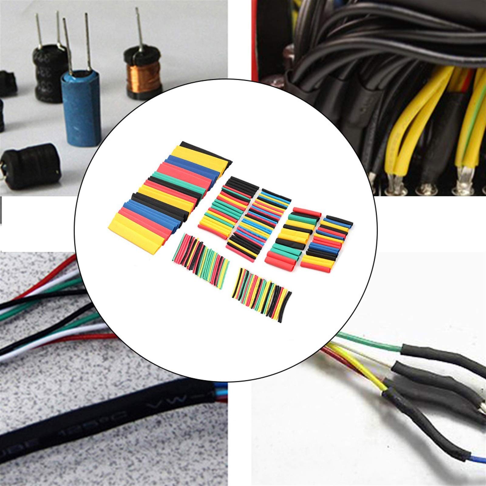 PYouo 164PCS Heat Shrink Tubing Kit - Polyolefin Insulation Sleeving for Wire & Cable Protection - Assorted Sizes (3:1 Shrink Ratio) - Perfect for Electrical Repairs, DIY Projects, and Automotive Wiring