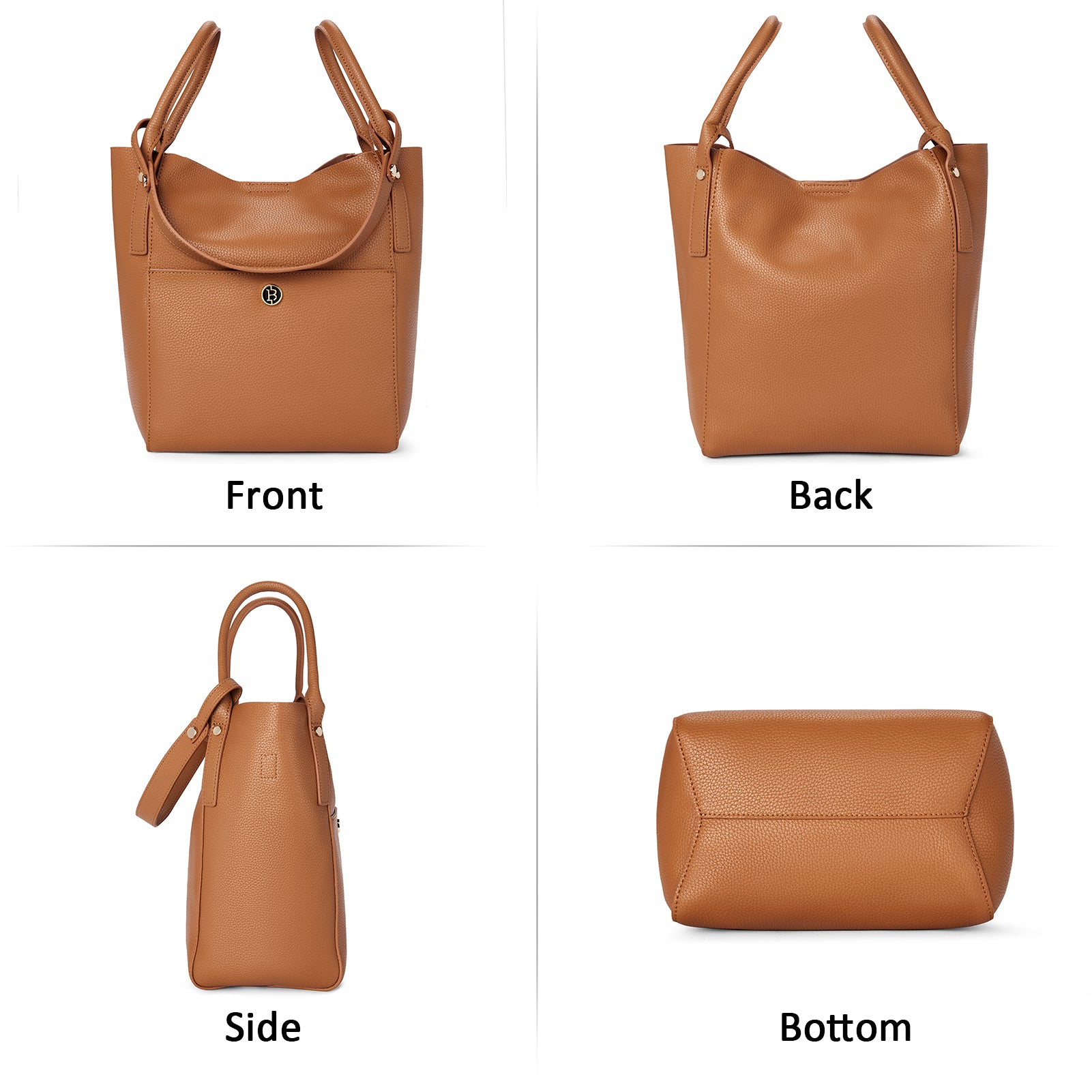 BOSTANTEN Women's Leather Handbags - Designer Hobo Bucket Tote Purse with Zipper Pouch for Work, Travel & Everyday Use