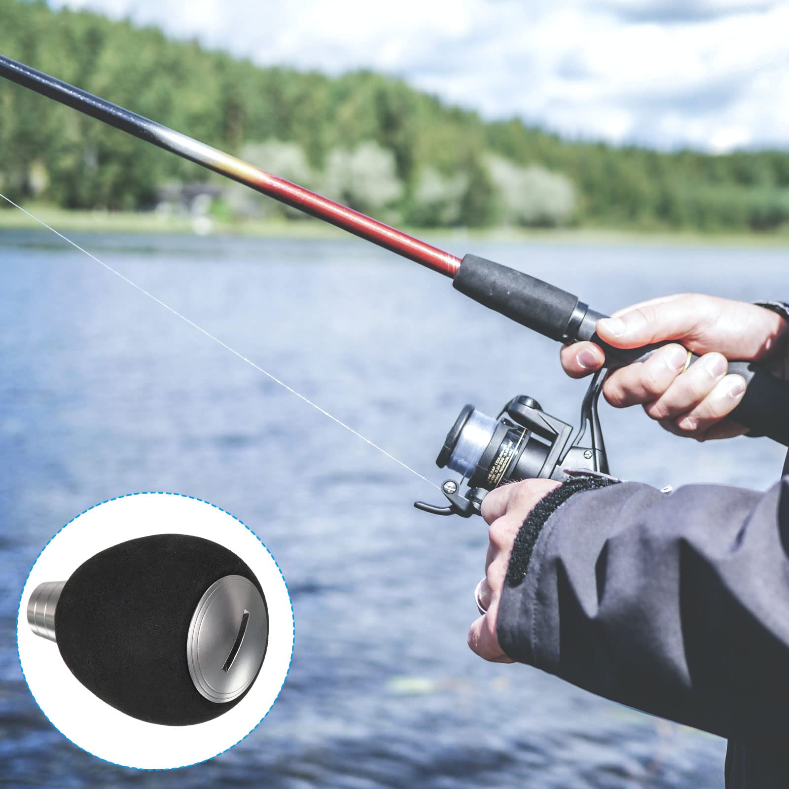 PATIKIL Lightweight EVA Fishing Reel Handle Knob - Durable Replacement Power Grip for Smooth Casting | Perfect for Saltwater & Freshwater Fishing Rods