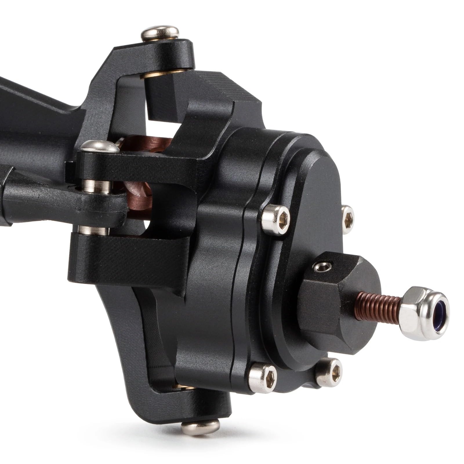 1/10 Scale RC Portal Axles Set with BTA Servo Mount - High Strength 7075 Aluminum One-Piece Construction, Offset Design for Axial Capra, SCX10 III, LCG Cheater Rigs (Black Front & Rear Set) - Perfect for Rock Crawling, Trail Running, and Off-Road RC Adventures