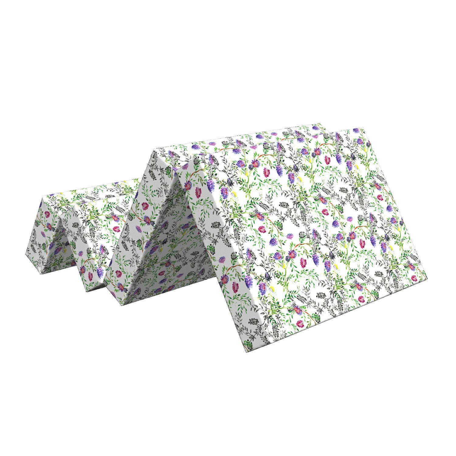 Ambesonne Floral Foldable Mattress - Lilac Wild Flowers Design, 74.8