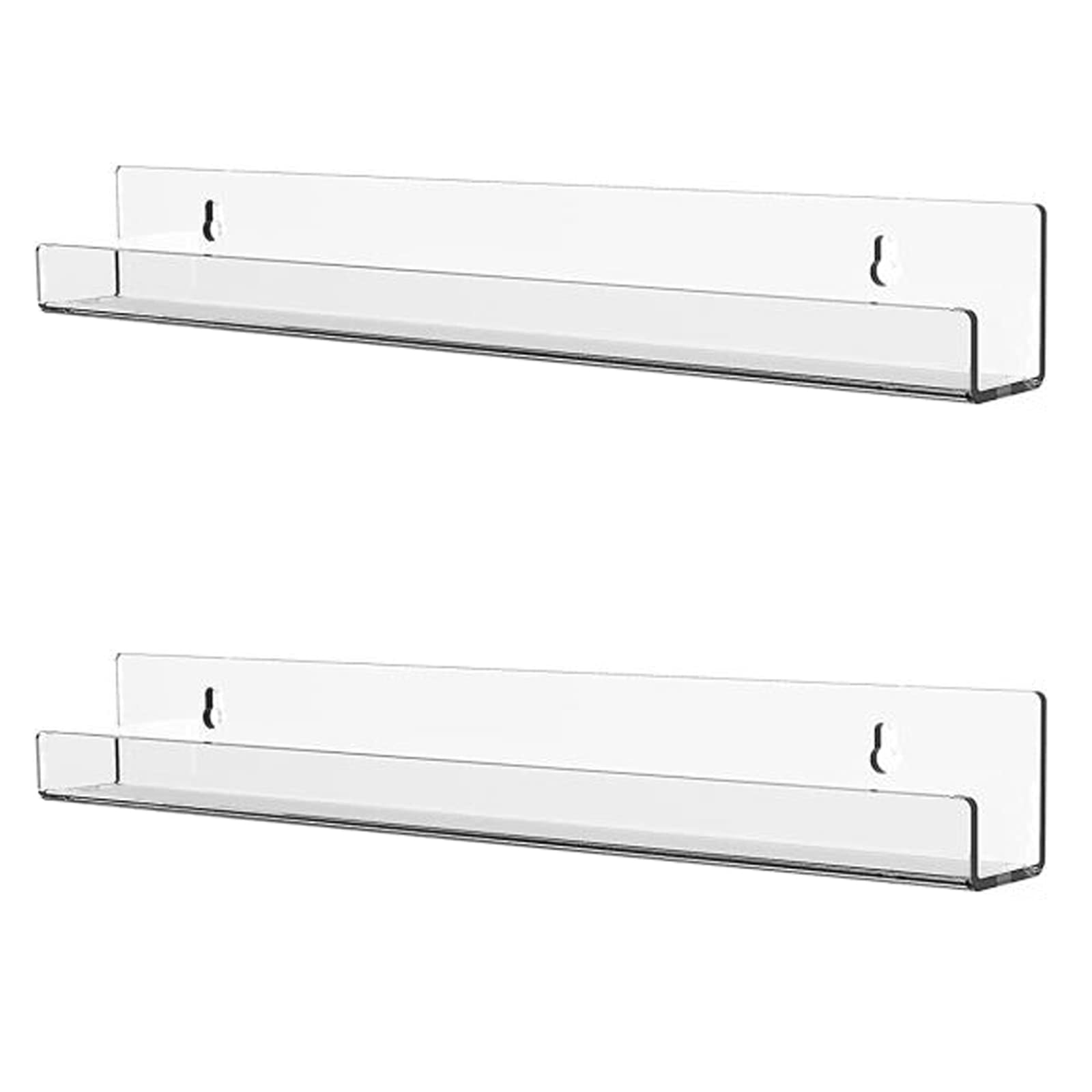 2 Pack Clear Acrylic Floating Bookshelf - 15