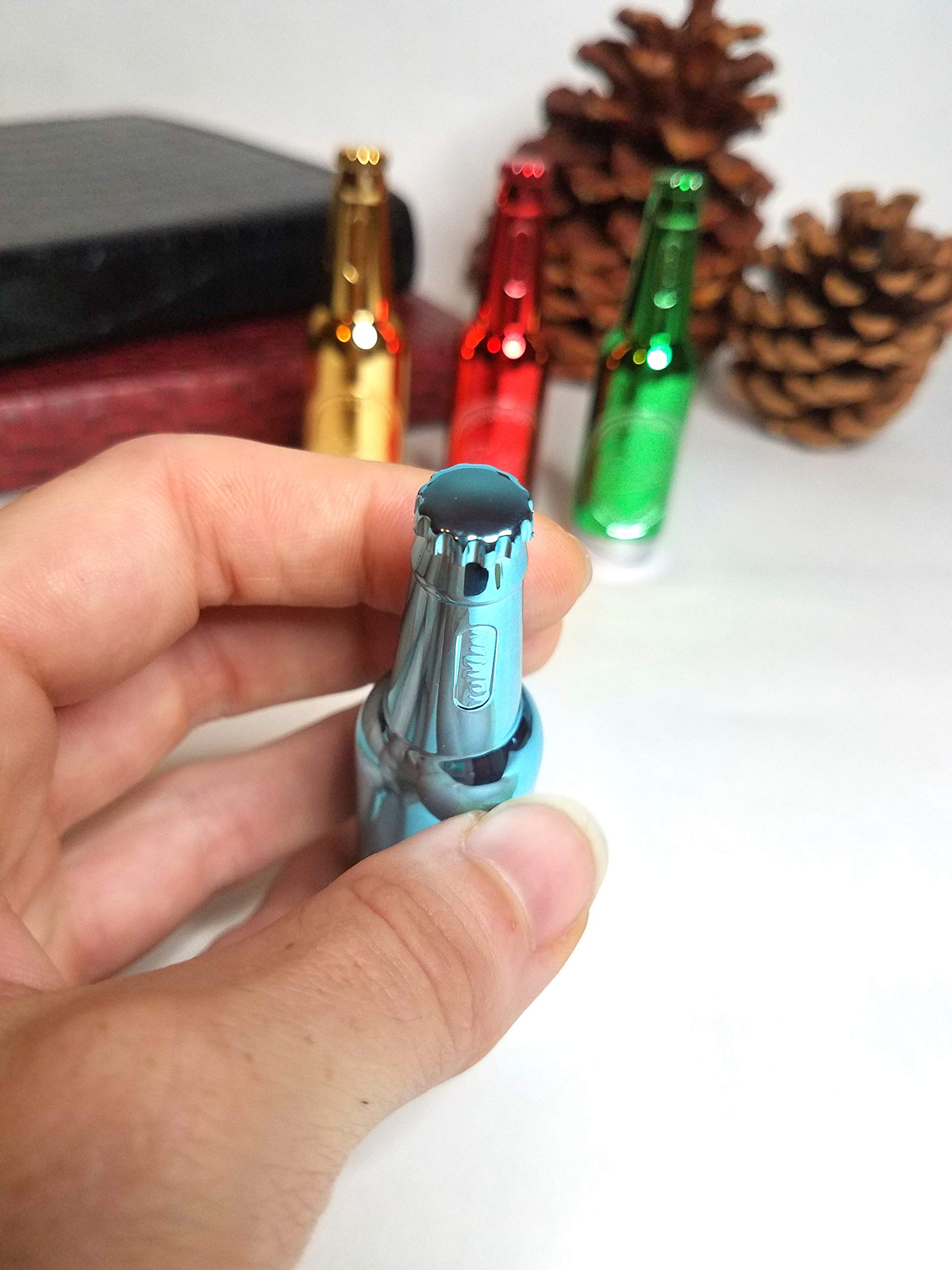 Beer Bottle Butane Lighter - Refillable Collectible (Green) for Camping & Gifts