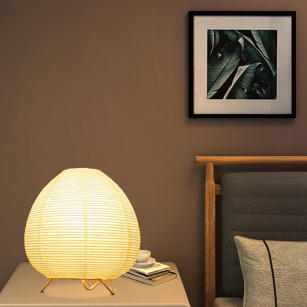 Modern White Paper & Chrome Bedside Table Lamp - 9