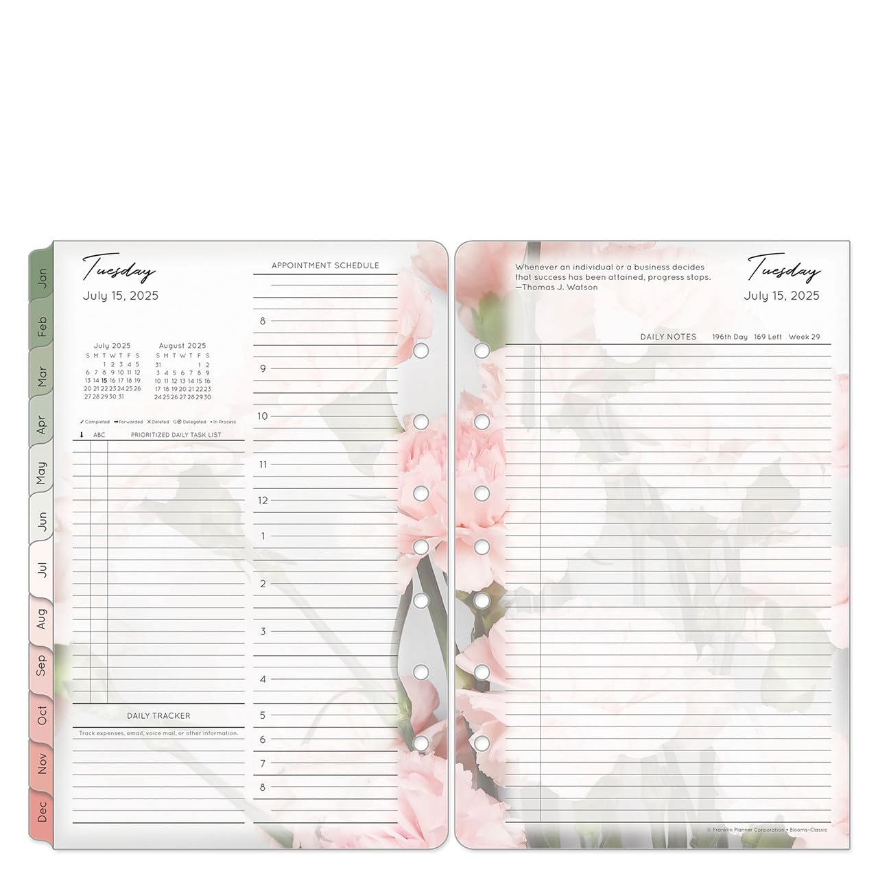 FranklinCovey 2 Page Per Day Planner 2025-2026 - Ring Bound Organizer with Monthly & Weekly Views, Classic Black Cover - Perfect for Business Professionals & Students (April 2025 - March 2026)