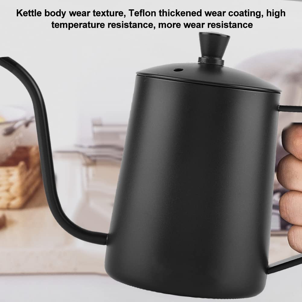 Bewinner 550ml Stainless Steel Gooseneck Coffee Kettle with Lid - Precision Pour Over Coffee Maker for Stovetop, Home Kitchen & Coffee Shops - Ideal for Pour Over, French Press & Tea Brewing