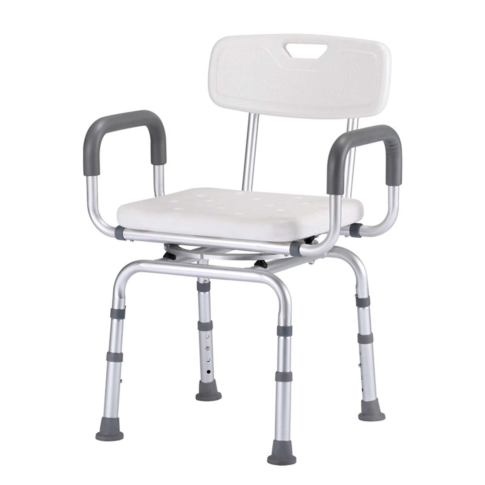 Rotating Swivel Shower Chair for Elderly - Adjustable Pivoting Shower Seat with Arms & Back Support - Non-Slip Bathtub Transfer Bench for Seniors & Disabled - Ideal for Bathroom Safety & Mobility Assistance