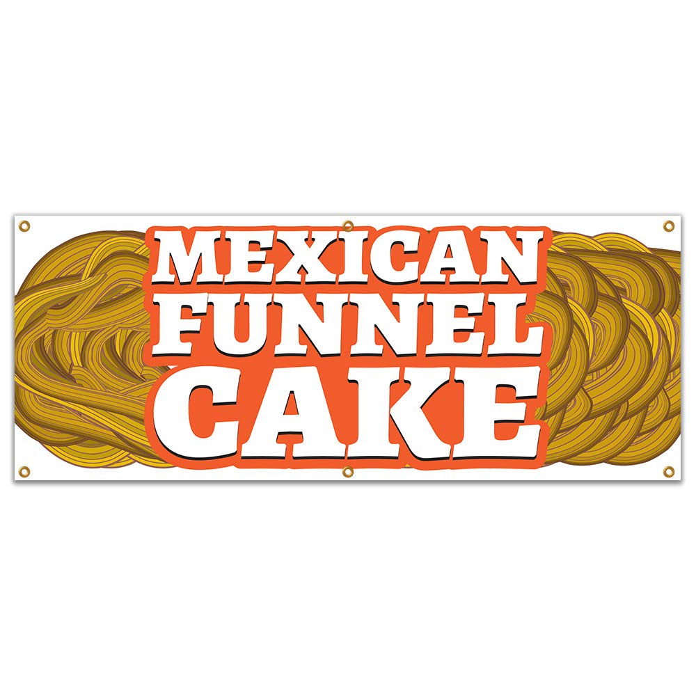 72-inch Mexican Funnel Cake Banner for Concession Stands & Food Trucks - Single-Sided Vinyl Sign for Outdoor Events & Street Fairs