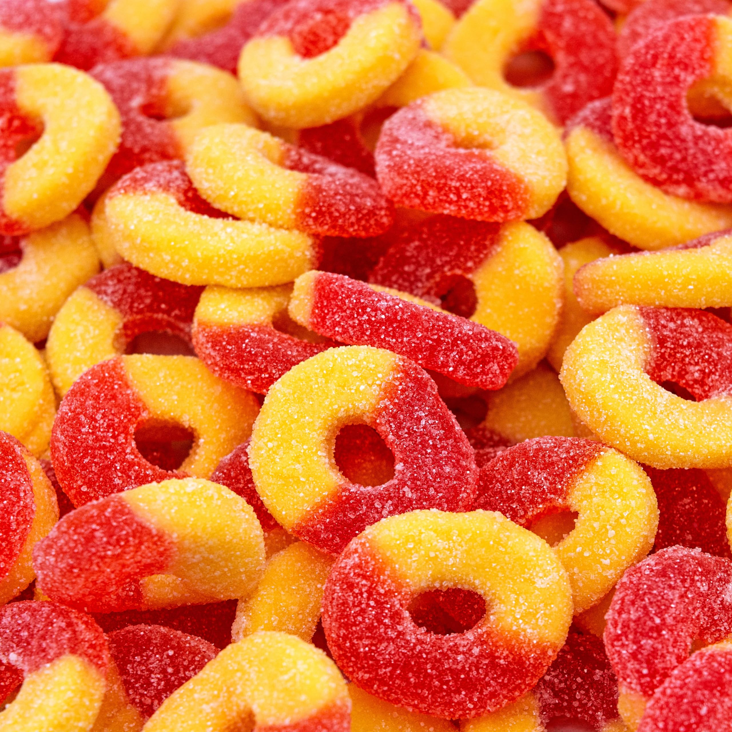 FirstChoiceCandy Gummy Rings Candy - Peach Flavor, 2.5 Pound Bulk Bag | Sweet & Chewy Fruit Snacks for Parties, Movie Nights & Office Treats